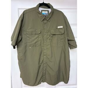 Magellan Outdoors Fish Gear Jacket 2XL Olive Green Nylon Relaxed Fit Moisture Wi